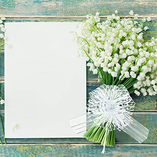 12 Pieces Large Pull Bow for Gift Wrapping Ribbon Pull Bows for Presents Wedding Baskets for Wrapping Boxes Flower Decorations(8 Inch,Silver)