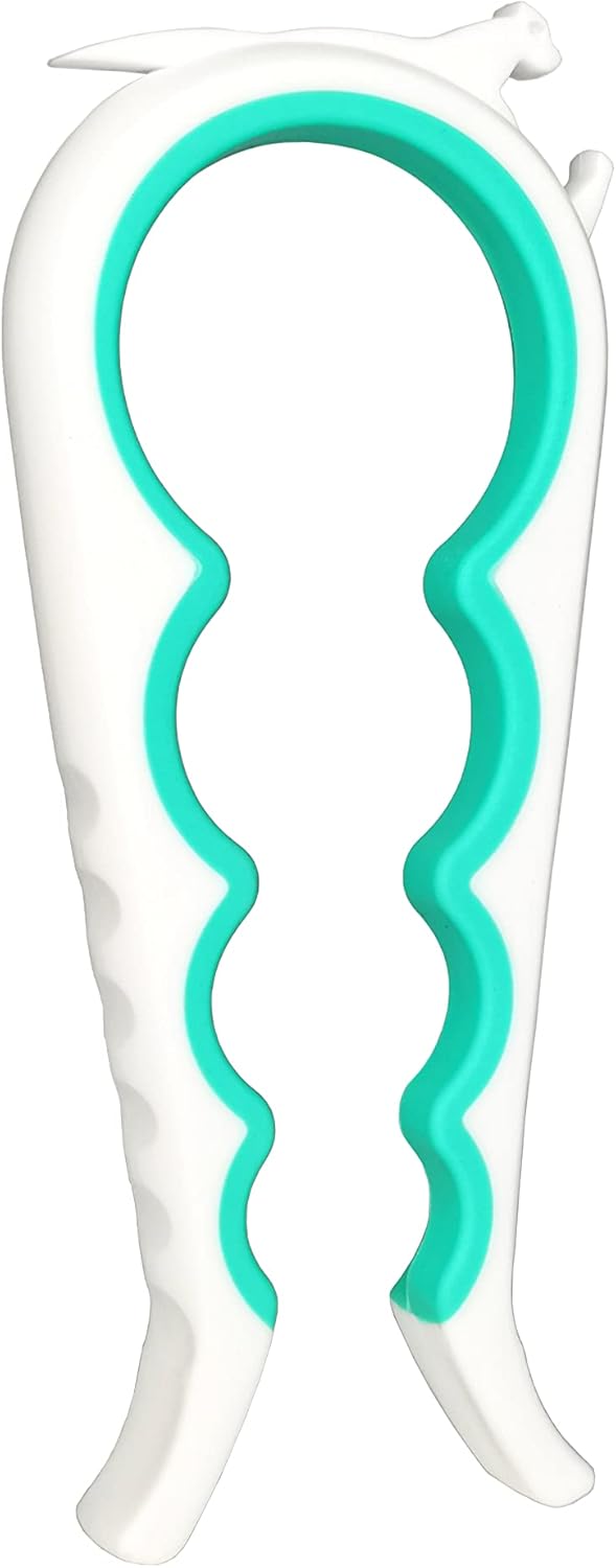 Otstar Jar Opener | Easy Grip Bottle & Can Opener for Seniors with Arthritis - White & Cyan