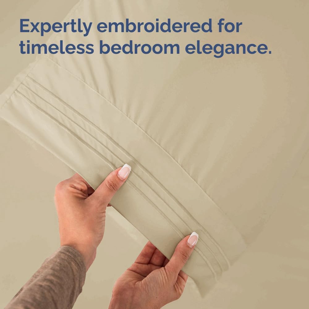 Skiennix Body Pillowcases Set of 2 | Soft, Breathable 20x54 Long Pillow Covers for Comfortable Sleep - Cream, Machine Washable