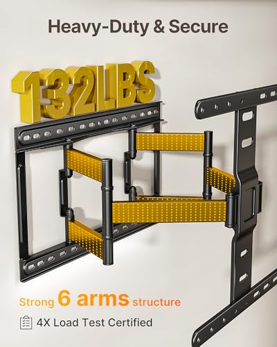 37-75 Inch Ultra Slim Full Motion TV Wall Mount - Low Profile, Tilt & Swivel, Supports 132 lbs - Variation of THIS listing