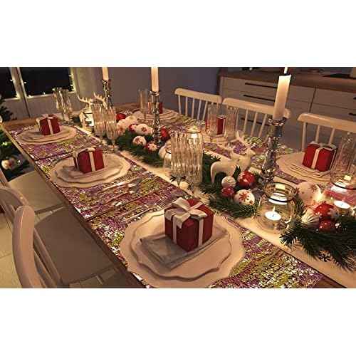 Gold Table Runner - Metallic Party Decorations 9ft Sparkle Foil Mesh Decor for Birthday, Wedding, Anniversary, Thanksgiving, Christmas,? Graduation, Shining Table Cloth