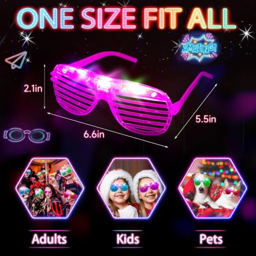 SHQDD 75PCS LED Light Up Glasses - Neon Party Favors & Glow in Dark Party Supplies (Variation 75)