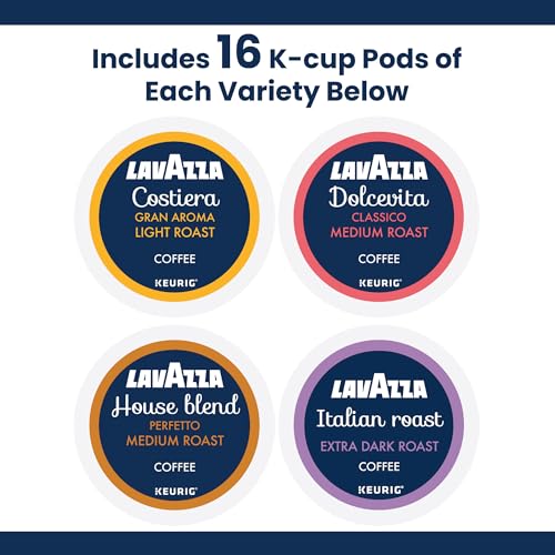 Lavazza Coffee Variety Pack 64 K-Cup Pods for Keurig - Assorted Blends