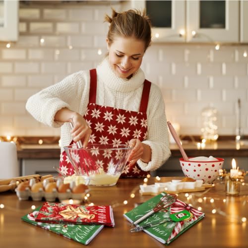12 Set Christmas Kitchen Tools Gift Set Vintage Xmas - 12 Whisks, Spatulas, Towels & Cards (Mimorou)