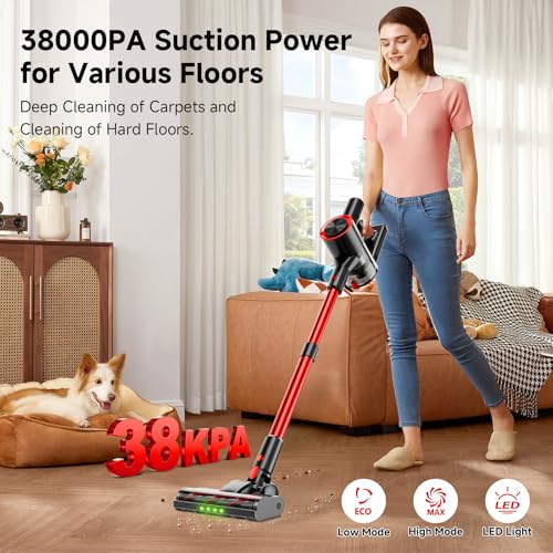 Clinkal Cordless Stick Vacuum Cleaner 38KPa Powerful Suction Lightweight