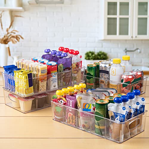 ClearSpace XL Pantry Storage Bins with Removable Dividers, 15 x 7.5 x 3.5 Inches, 2 Pack