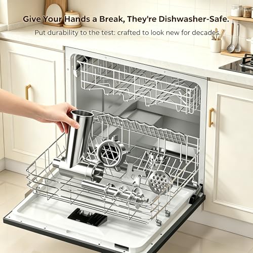 Stainless Steel Meat Grinder Attachment for KitchenAid Mixer - Dishwasher Safe