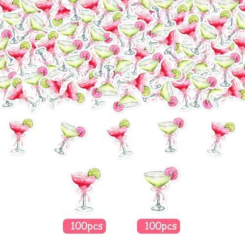 200Pcs Margarita Party Confetti Margs and Matrimony Bachelorette Table Decorations Margarita Table Scatter Decor for Women Cocktail Birthday Bridal Shower Wedding Engagement Party Decor Supplies