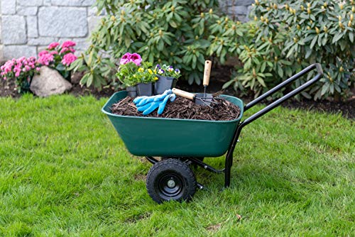 Garden Star Dual-Wheel Garden Cart with 4 Cubic Foot Poly Tray, 300 lbs Capacity