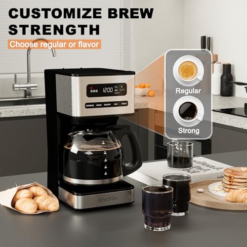 12-Cup Programmable Drip Coffee Maker with Hot & Iced Coffee, Brew Strength Control