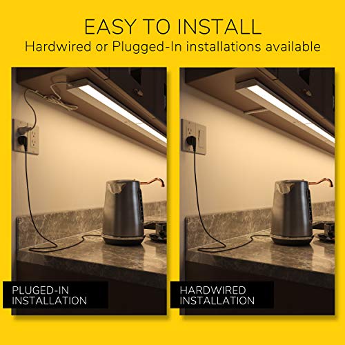 GETINLIGHT 32-inch White Under Cabinet LED Lighting Kit - 3 Color Levels, Dimmable, Hardwired or Plug-In, ETL & ENERGY STAR Certified