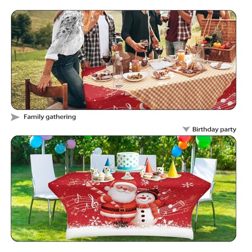 Cute Santa Claus Snowman 6FT Tablecloth for 6ft Rectangular Tables – Uorisanigo