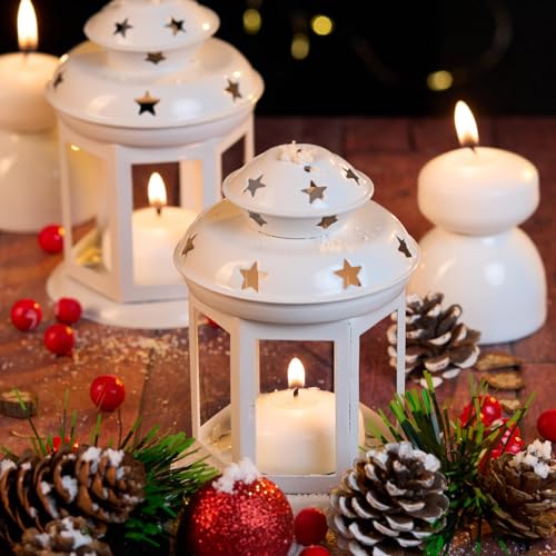 Capaniel 80 Pack 3 Inch White Floating Candles - 8 Hour Burn Time, Real Wax