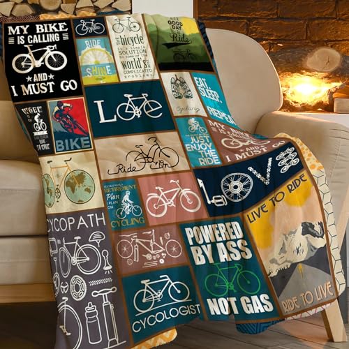 Bike Enthusiast Blanket - 60x50 Bike Throw Gifts for Men - Baegopa