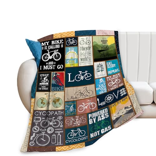 Bike Enthusiast Blanket - 60x50 Bike Throw Gifts for Men - Baegopa