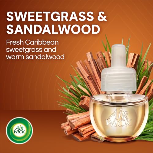 Air Wick Plug-In Refills - Caribbean Sweet Grass & Sandalwood, Essential Oil, 10 Count
