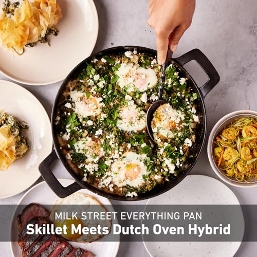 Milk Street 11-Inch Cast Iron Everything Pan with Magnetic Trivet - Multi-Use Skillet