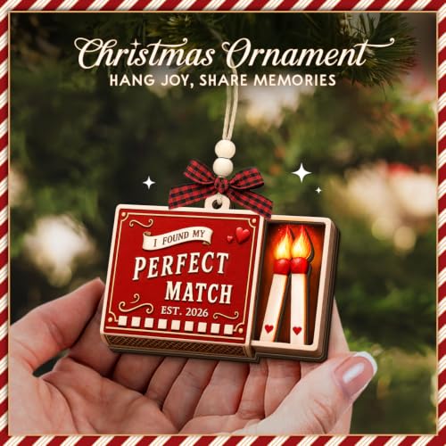 Perfect Match Couple Christmas Ornament 2026 – Wooden Two-Layer Keepsake