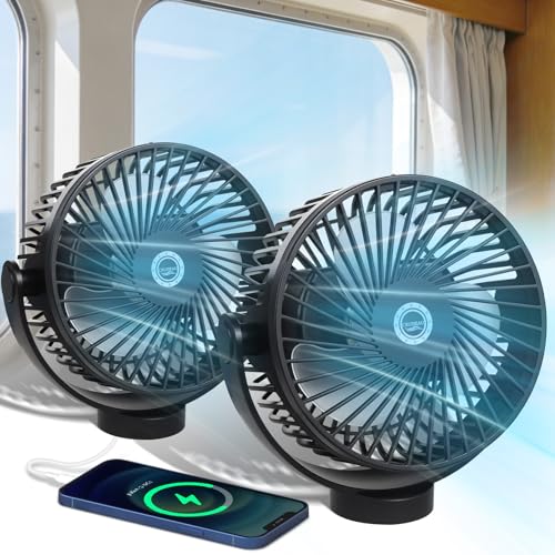 Rechargeable Magnetic Cruise Fan with 12000mAh Power Bank, LED Light & Timer