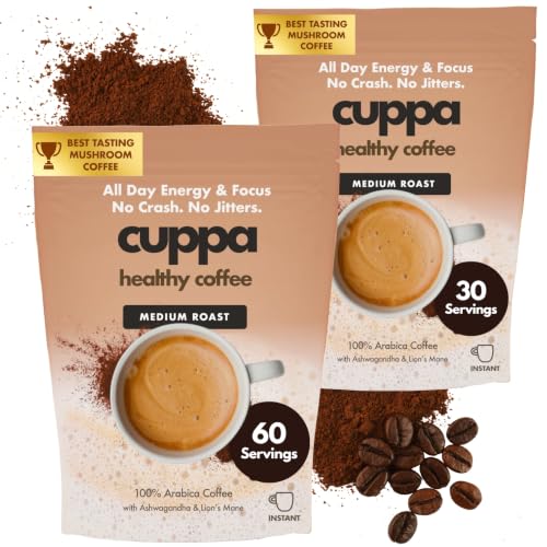 Cuppa Healthy Coffee Medium Roast with Mushrooms & Adaptogens - 90 Servings