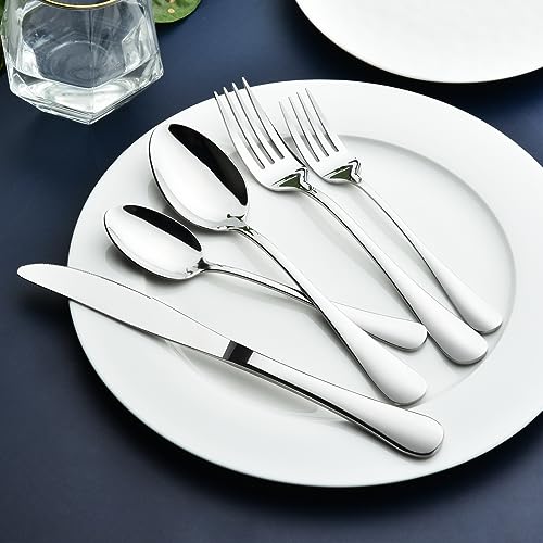 STILLOYE 40-Piece Stainless Steel Silverware Set for 8 - Modern Flatware Utensil Cutlery