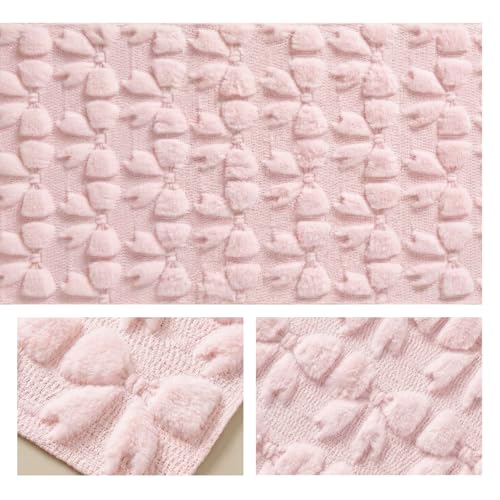 Artoid Mode 13x60 Pink Soft Plush Faux Fur Jacquard Table Runner - Valentine Decor