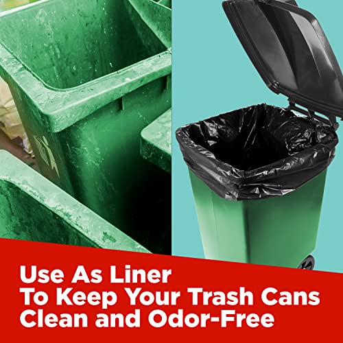 Heavy Duty 65 Gallon Contractor Trash Bags - 50 Pack, Black, 1.2 Mil Thick