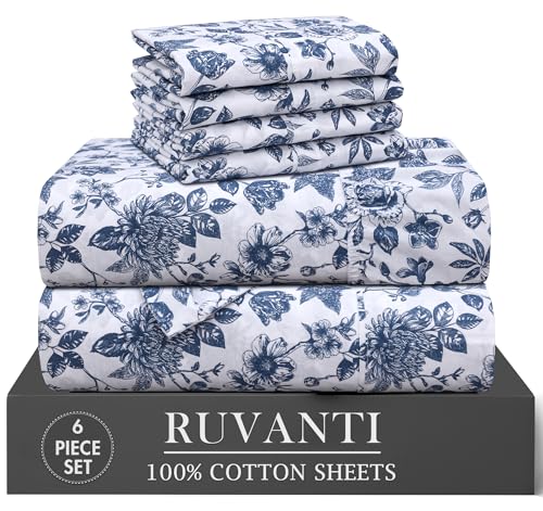 Queen Cotton Bed Sheet Set with Floral Pattern - Wild Flower
