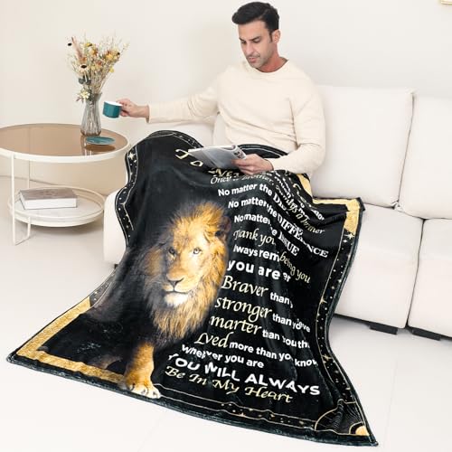 80x60 Brother Gifts from Sister Lion Blanket – Birthday Gift for Brother Adult