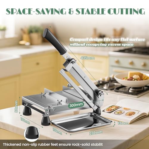 Huanyu Stainless Steel Cheese Slicer with Adjustable Thickness, Multipurpose Food Cutter