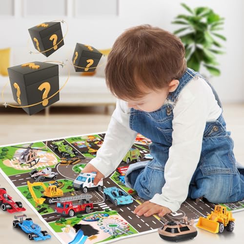24 PCS Play Vehicles Advent Calendar, Days of Surprises Toys Box,