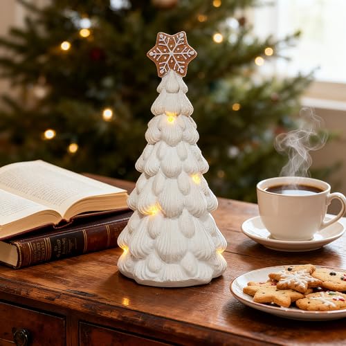 Cynkeyee Christmas Decorations Tree Tabletop Centerpieces - White