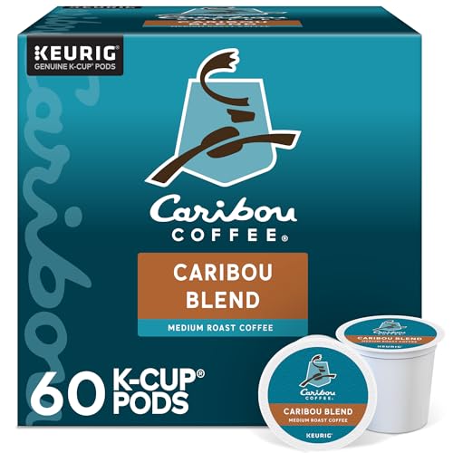 Caribou Blend Coffee Pods - Medium Roast, 10 Count Pack of 6 for Keurig