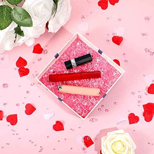 Hicarer 7000 Pieces Diamond Decorations Bling Bling Diamond Vase Filler Acrylic Gem Table Scatter Crystals in Four Sizes Table Decorations for Wedding Birthday Party Bridal Shower(Pink)