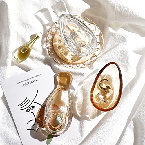 Small Amber Glass Jewelry Box Organizer, Bird Shape Ring Holder Earrings Organizer, Gift for Women Wife Mom, Birthday Wedding Christmas Valentine Gifts