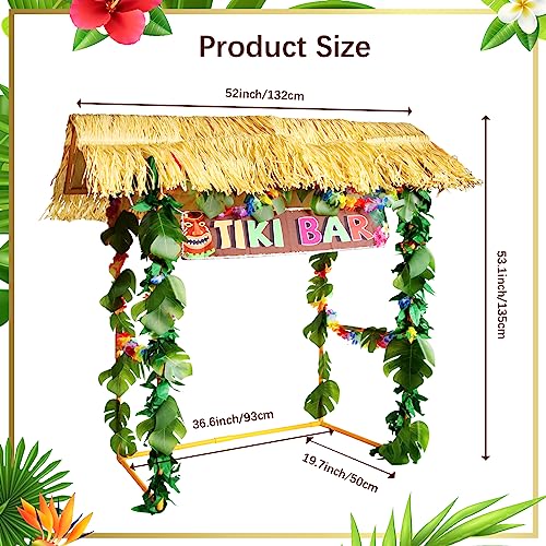Auihiay Yellow Tiki Bar Hut Kit for Luau & Hawaiian Party Decor, 50PCS