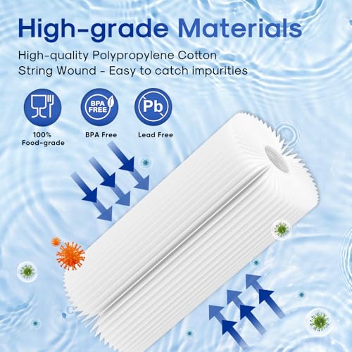 5 Micron 10 x 4.5 Inch Whole House Sediment Water Filter 2 Pack - NSF Certified