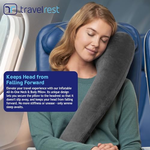 Travelrest All-in-One Travel Neck & Body Pillow - Grey / Premium Cover