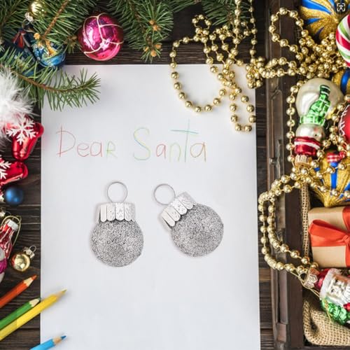Arricraft Silver Round Christmas Ornament Caps 100 Sets with Removable Hangers