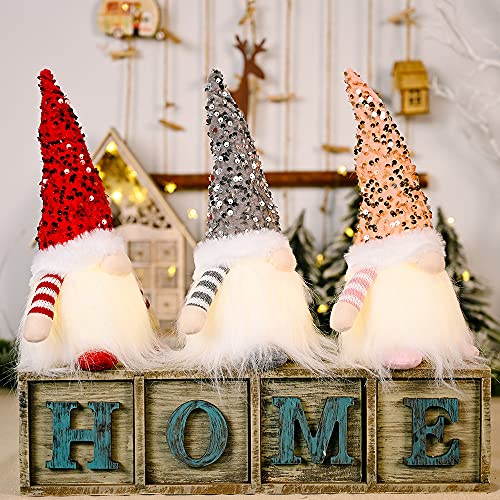 Gray Plush Christmas Gnome with Light & Bendable Nordic Hat - Holiday Decor