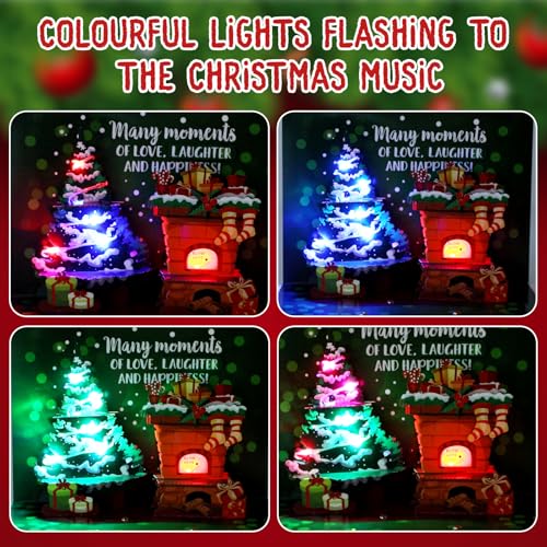 Zengreeting Christmas Fireplaces Pop-Up Card with Music & Lights - Interactive Blow‑Out Card
