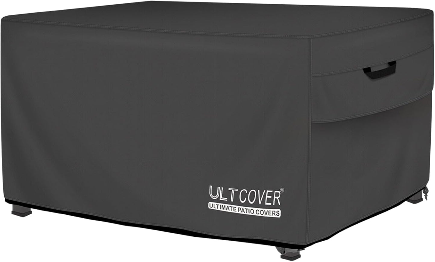 ULTCOVER Rectangular Gas Fire Pit Table Cover - Waterproof Heavy Duty Protection | 52x34 Inch, Black