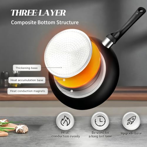 Black 8-Piece Ceramic Cookware Set - Nonstick Pots & Pans with Handles