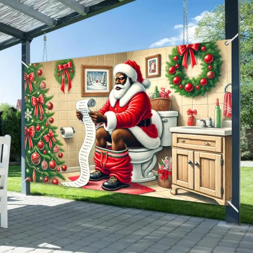 Merry Christmas Holiday Banner 71x43 in Seasonal Photo Decor - BlissYard