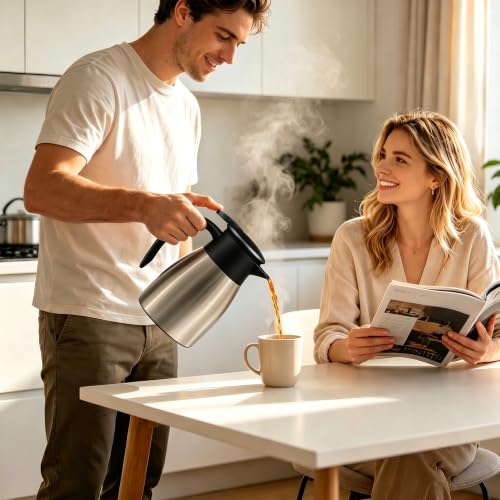 Gezoss Stainless Steel 34oz Insulated Thermal Coffee Carafe - Keeps Hot & Cold