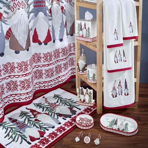 Avanti Christmas Lotion Pump & 2 Ivory Fingertip Towels — Holiday Bath Set