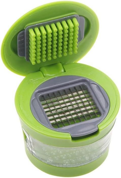 Skiennix Premium Stainless Steel Garlic Press - Multifunctional Mincer, Slicer & Grater for Home & Restaurant