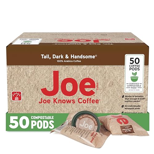 Dark Roast Coffee Pods - Compostable, 50 Count, Universal Compatibility