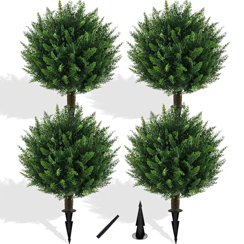 4PCS UV Resistant Fake Bushes Artificial Shrubs for Outdoors