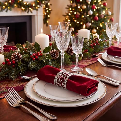 LemonRoad 12 Pcs Silver Twisted Wire Mesh Napkin Rings for Weddings & Parties